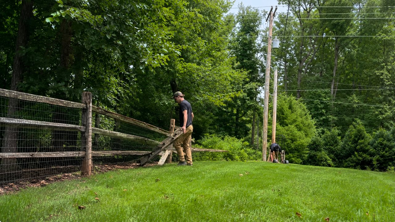 Fence removal in progress
